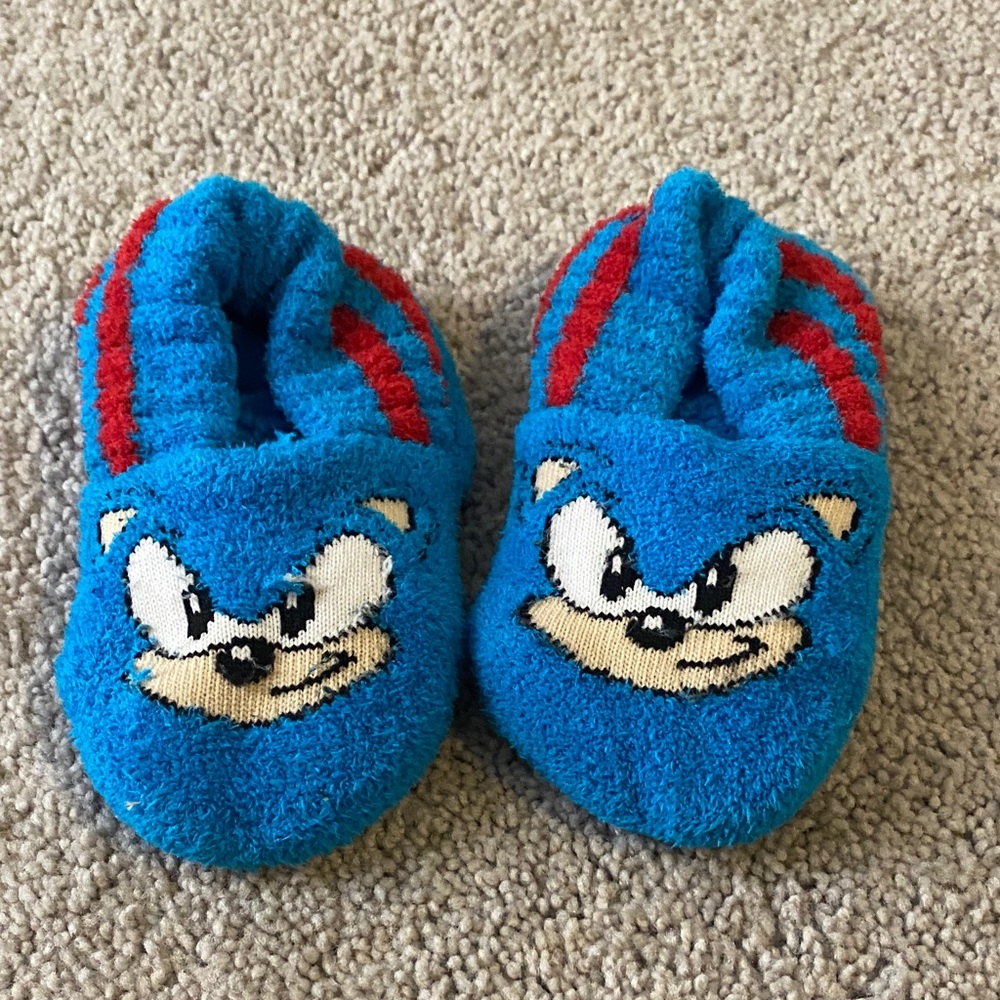 Blue sonic the hedgehog Kids Slippers